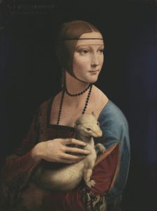 an ermine in a painting weasels of Maine