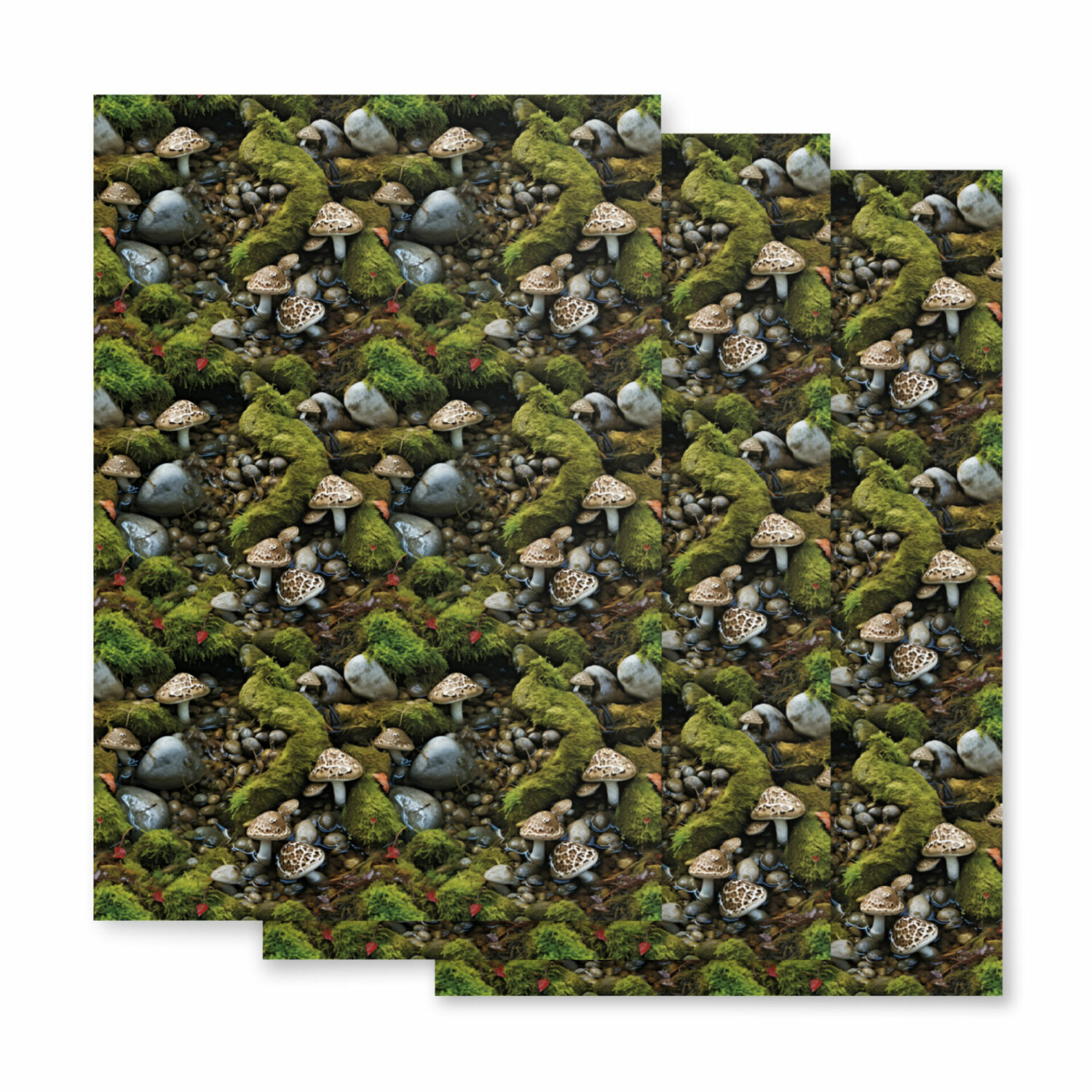 Mushroom wrapping paper sheets