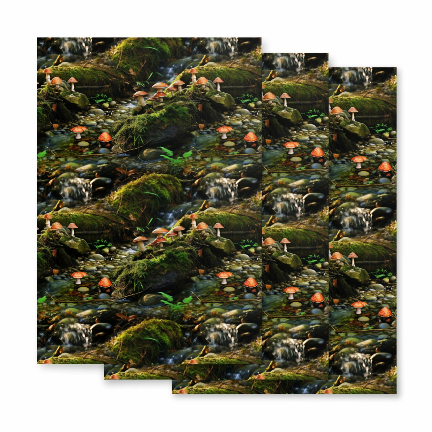 Mushroom wrapping paper sheets