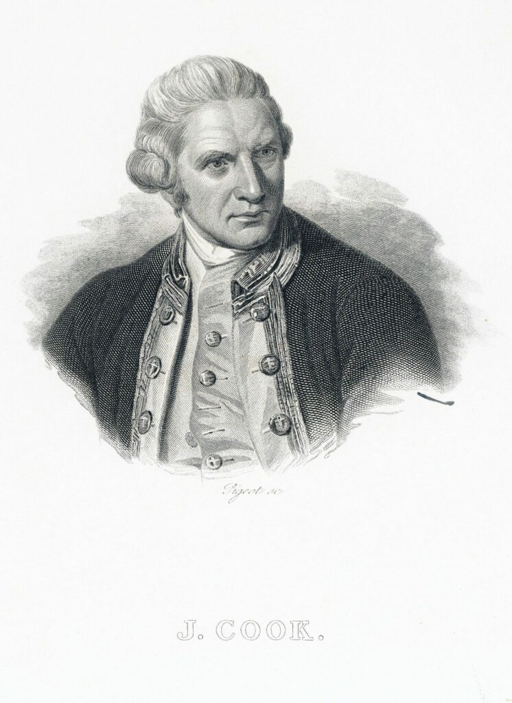 James Cook, born in 1728 in Yorkshire, England, was one of several renowned British early explorers and navigator who made significant contributions to our understanding of the Pacific Ocean and its surrounding lands during the 18th century. 