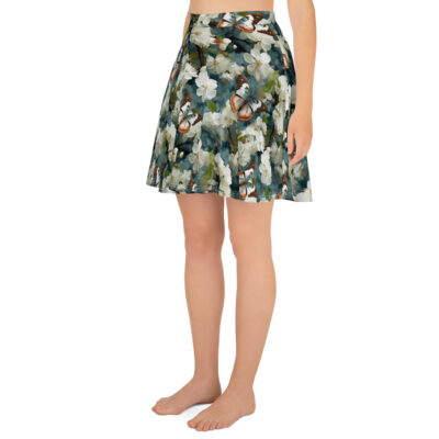 short skirt with butterflies on apple blossoms