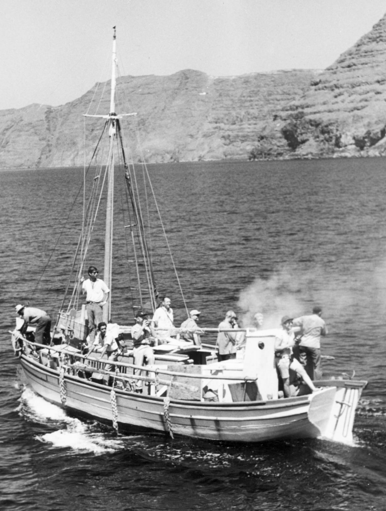 search for Atlantis led by Harvard scholars James Mavor, and his Greek colleagues Edward Zarudski, Dr. Hatzikakides, departed on a research boat in Thera, Greece to look for remnants of Atlantis in 1966.